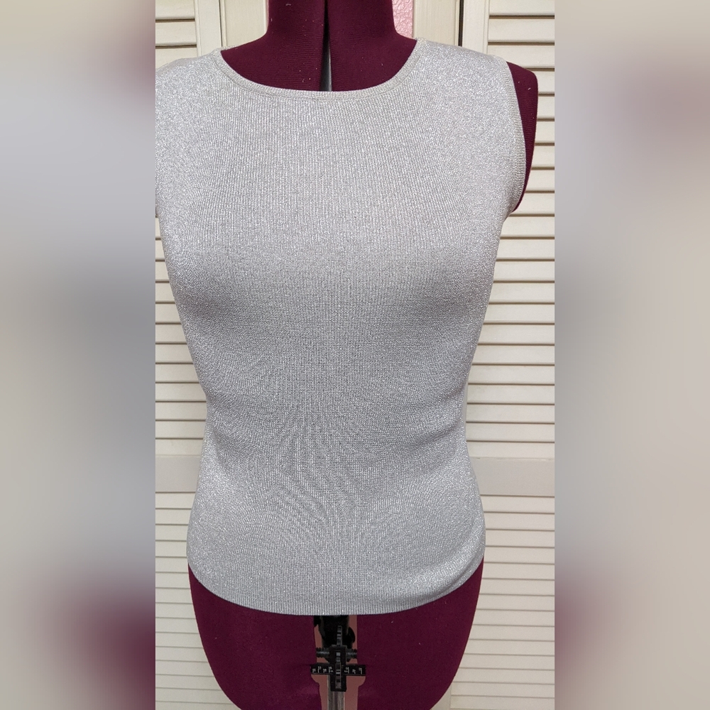 Silver silk tank